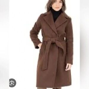 Dark brown XL belted wrap heavy coat jacket women nine  West NWT‎